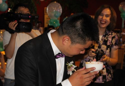 Drinking the mixture